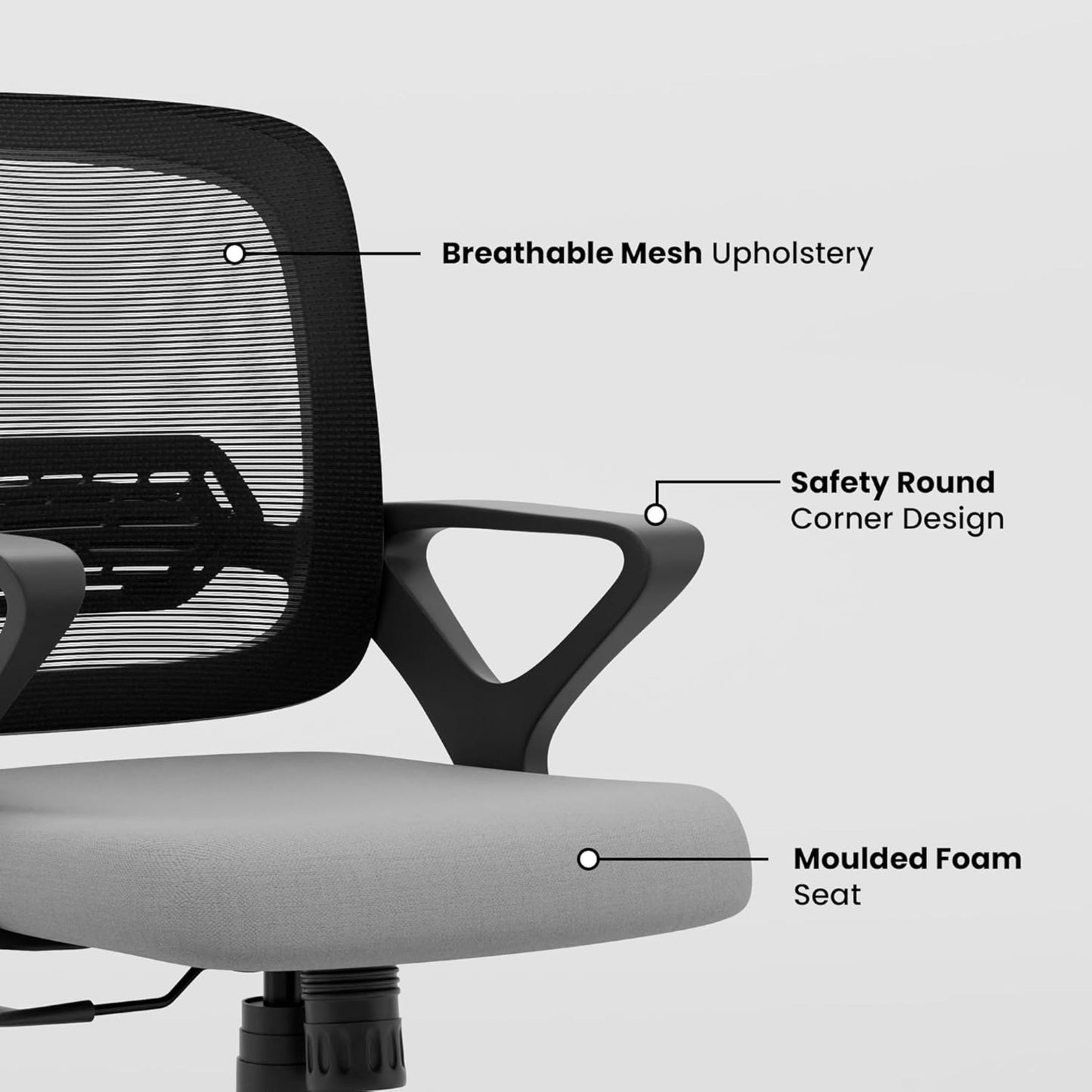 Align Cherry Ergonomic Office Chair | Mesh Back | Lumbar Support | Adjustable Height | 360° Swivel | Home & Office